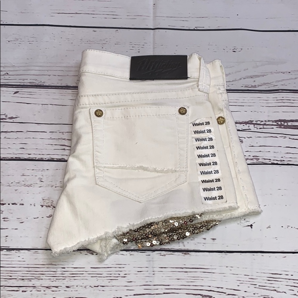 AFFLICTION white jean shorts